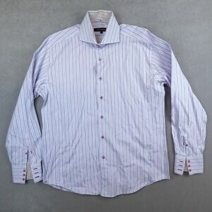 Bogosse Shirt Mens 5 XL Stripe Flip Cuff Button Front Long Sleeve